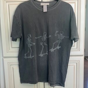 UO Gray Skeleton Graphic T-Shirt